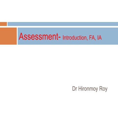 INTRODUCTION TO ASSESSMENT