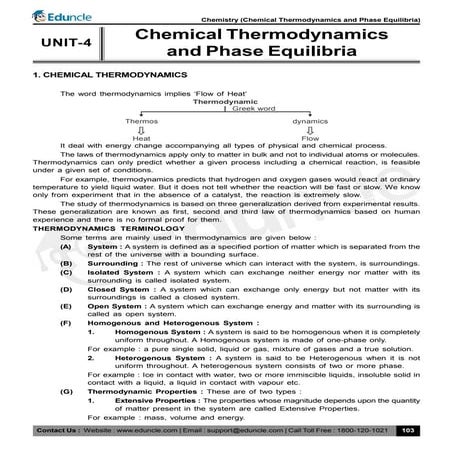 chemical equilibrium and thermodynamics
