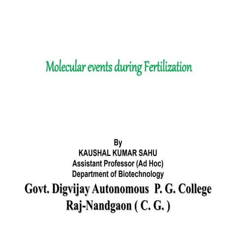 Molecular event during fertilization