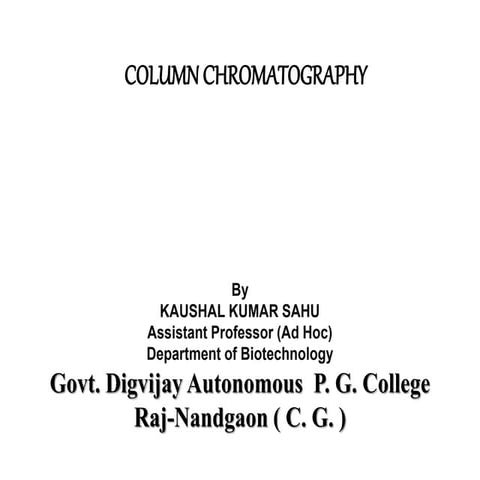 Column chromatography by kk sahu sir