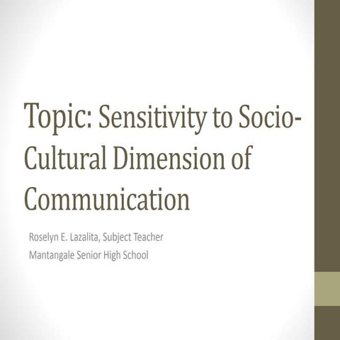 4. sensitivity to cultural dimension of communication