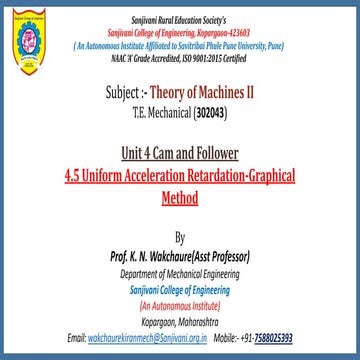 4.5 UNIORM ACCELERATION AND RETARDATION