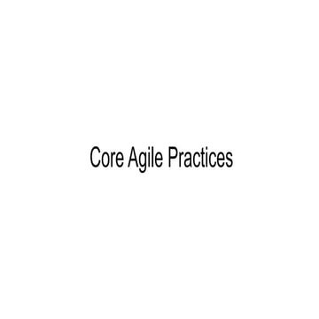 4.0 The Agile Core Practices