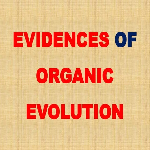 Evidences of Organic Evolution
