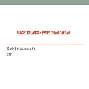 Fungsi Keuangan Pemerintah Daerah (Function of Local Government Finance)