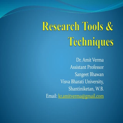 Research Tools  & Techniques