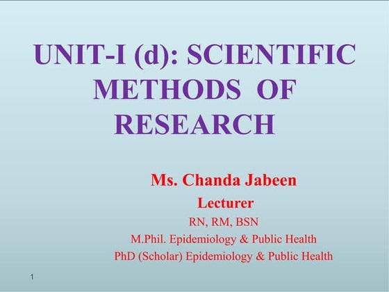 Scientific methods of research | PPT