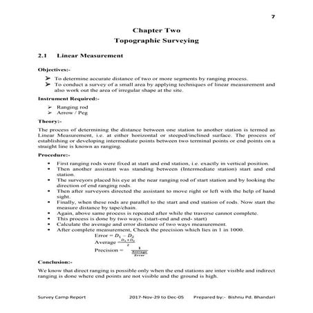 Survey camp report main (2nd) Part