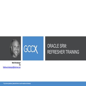 oracle srm refresher training and new functionality including dark posts
