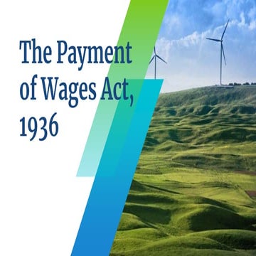 The payment of wages act 1936