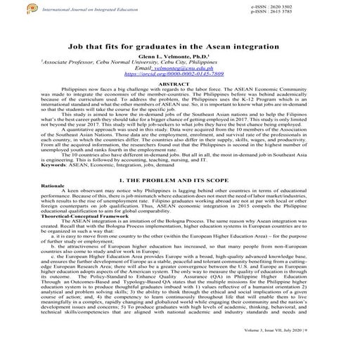 Job that fits for graduates in the Asean integration