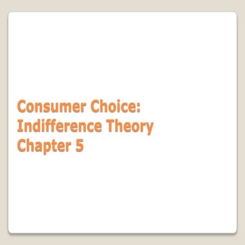 4. consumer choice   indifference theory