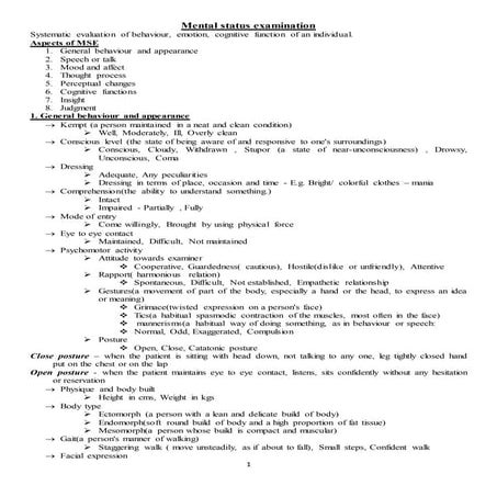 Mental status examination