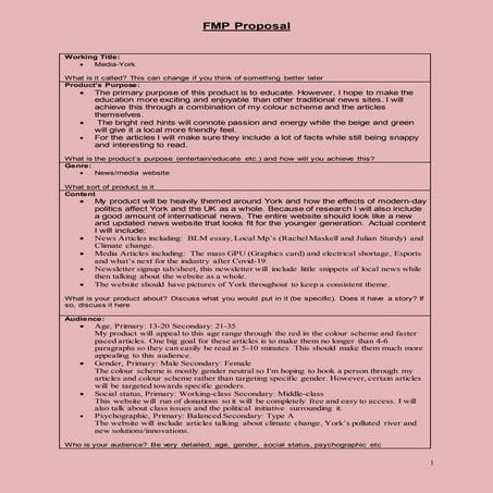 Project Proposal Document | PDF