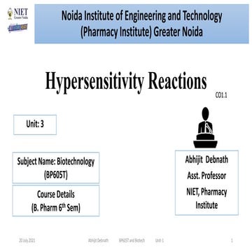 Hypersensitivity reactions