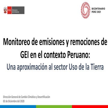 Monitoreo de emisiones y remociones de GEI en el contexto peruano | PDF