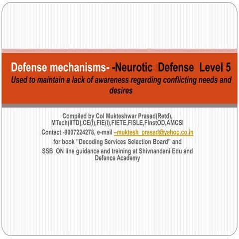 4.Defense mechanisms-Neurotic Defense Level.pptx