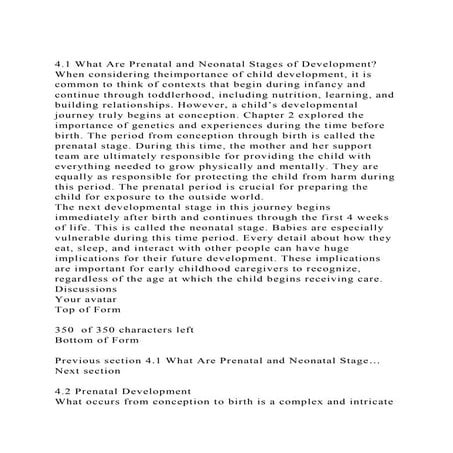 4.1 What Are Prenatal and Neonatal Stages of DevelopmentWhen co.docx