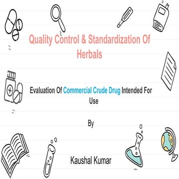 Evaluation of commercial drugs