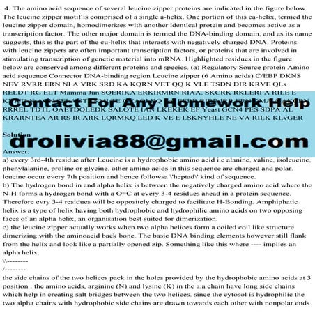 4. The amino acid sequence of several leucine zipper proteins are ind.pdf
