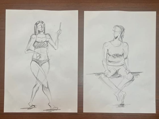 some Gesture Sketches done with Charcoal