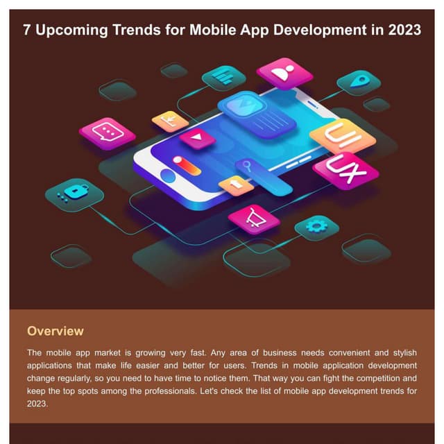 7 Upcoming Trends for Mobile App Development in 2023 | PDF