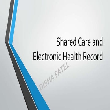 4.1 Shared care & Electronic Health Record