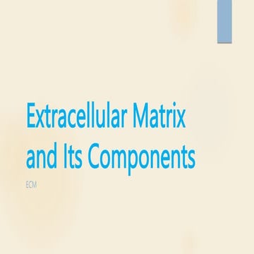 EXTRACELLULAR MATRIX AND ITS COMPONENTS | PPTX | Biological Sciences ...