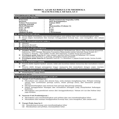 4 Modul Ajar Kelas 4 Matematika New Pdf