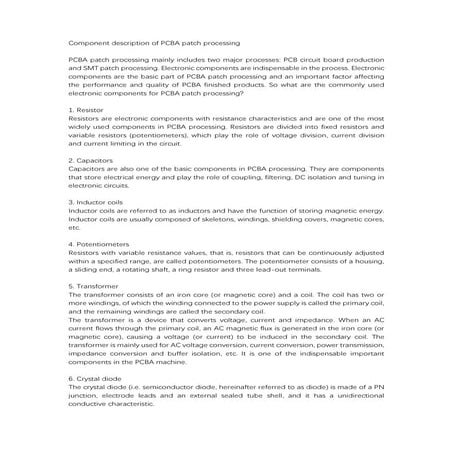 Component description of PCBA patch processing.pdf