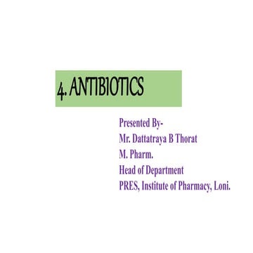 ANTIBIOTICS-Introduction and Classification
