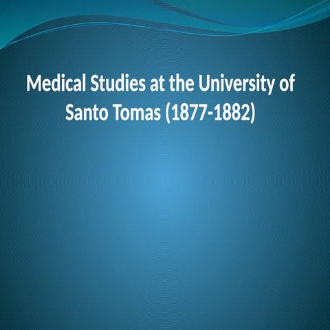 The Studies of Rizal at University of Sto. Tomas