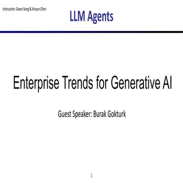 Enterprise Trends for Gen AI  - Berkeley LLM AI Agents MOOC