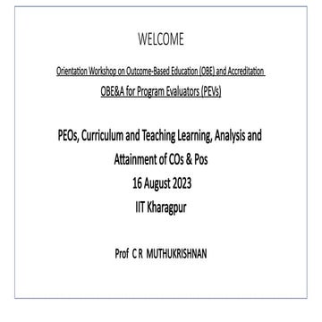 4. OBE for PEV - 160823 - IITKGP CR Muthukrishnan.pptx