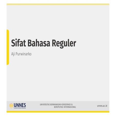 Sifat Bahasa Reguler (Teori Bahasa dan Otomata) | PDF