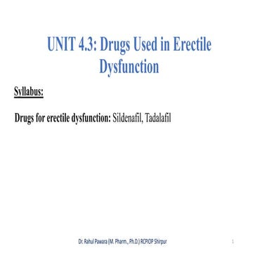 Drugs for Erectile Dysfunction | PPTX