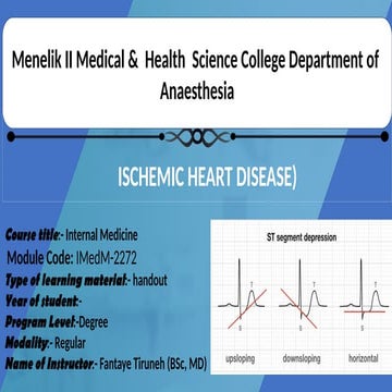 Ischemic heart disease- a disease majorly due to atherosclerosis of ...