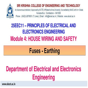 Fuses- Earthing IN ELECTRICAL ENGINEERING