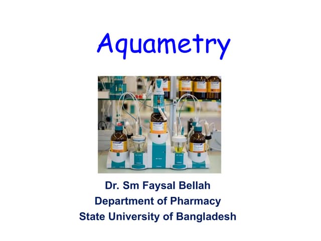 4. Aquametry for Pharmaceutical analysis .ppt