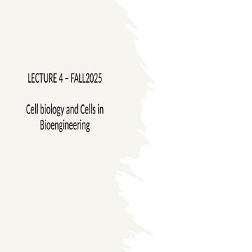 Cell Biology In Bioengineering Sciencespptx 