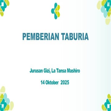 Program Pemberian Taburia Untuk balita gizi kurang | PPTX