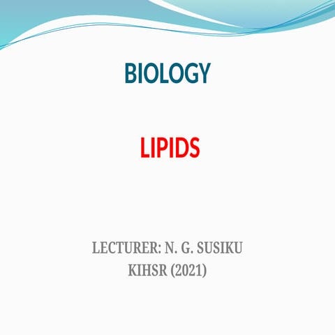 Classification of lipids according to chemical structure | PPTX