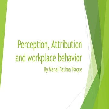 4. Perception, Attribution and workplace behavior.pptx