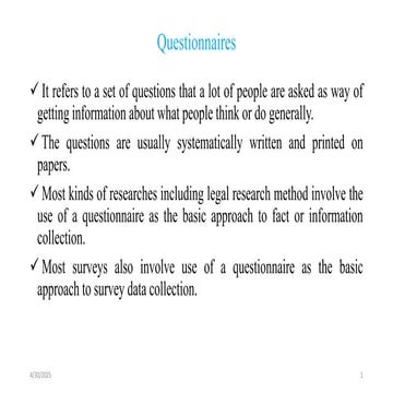 Designing Research Questionnaire & checklist | PPTX