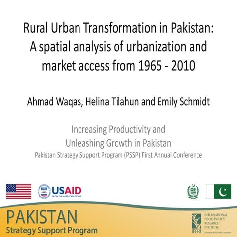 Rural Urban Transformation in Pakistan:  A spatial analysis of urbanization a...