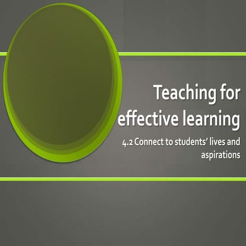 4 .2 Connect learning to students' lives and aspirations