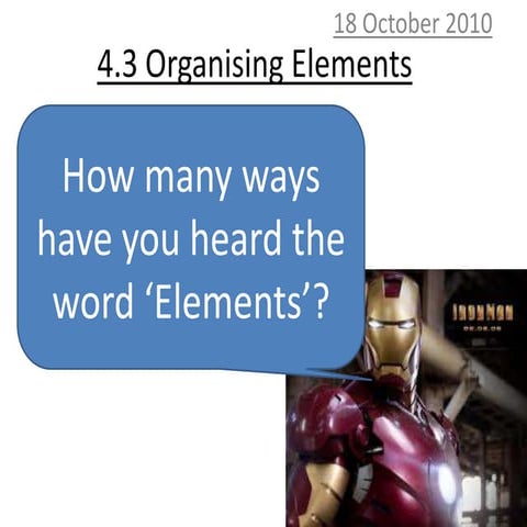 4.3 Organising Elements