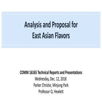 Analysis and Proposal for East Asian Flavors