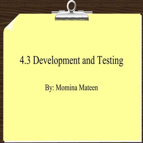 4.3 Development and Testing