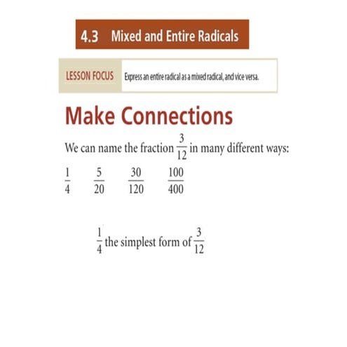 4.3 simplify radicals